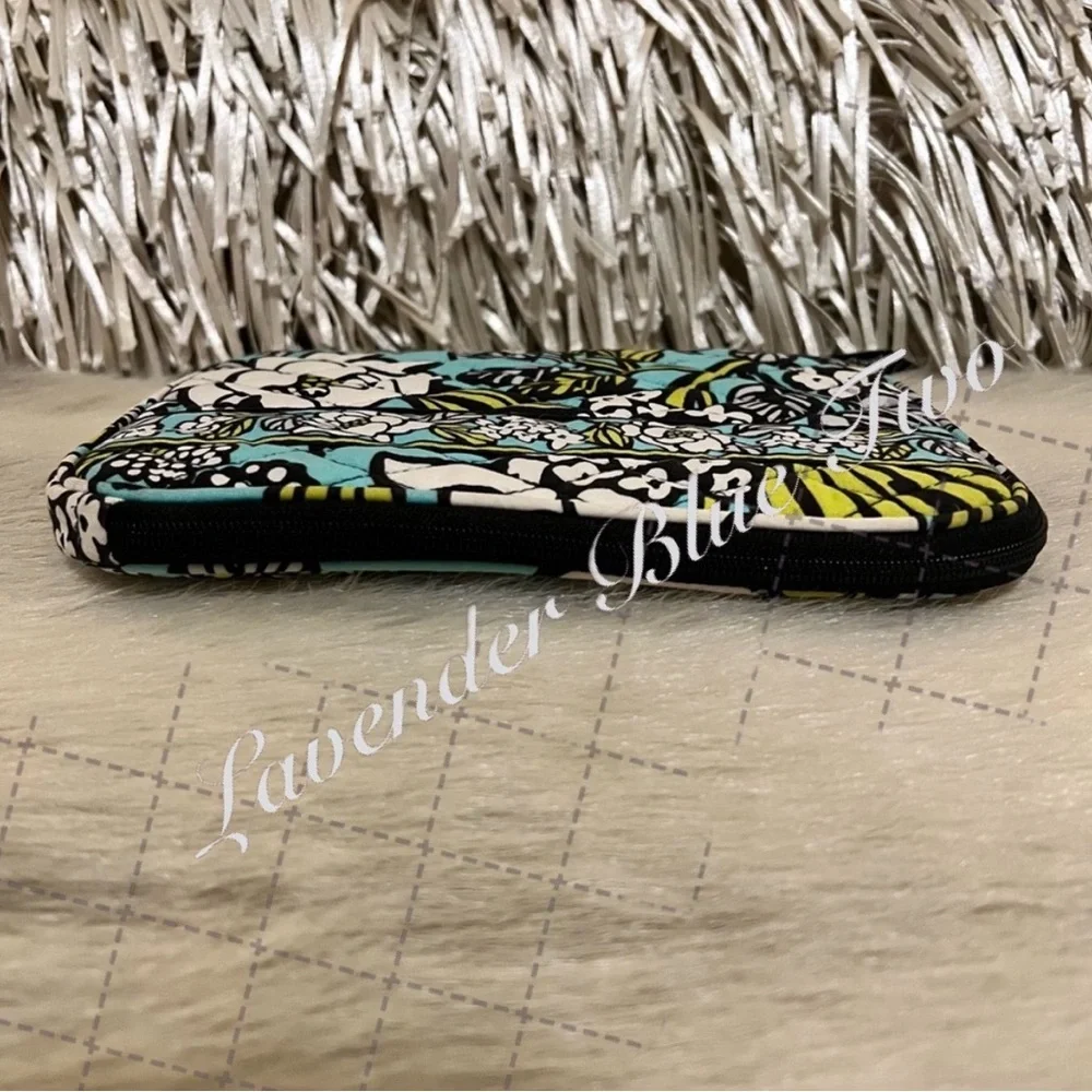 VERA BRADLEY Island Blooms 2012 Tech Case Black Turquoise Green Hawaiian Y2K
